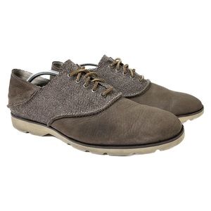 Sperry Top Sider 13 Cloud Boat Oxford Leather Textile Saddle Shoe Brown Tan